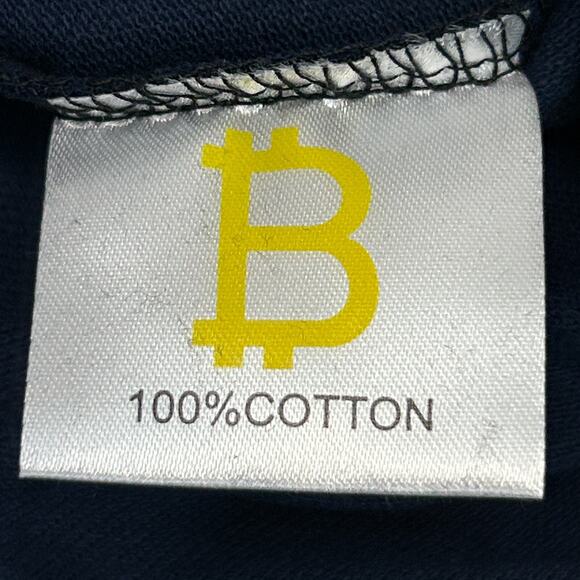Bitcoin Polo T Shirt Mens L Large Blue Cryptocurrency BTC Officially Licensed - Picture 7 of 9